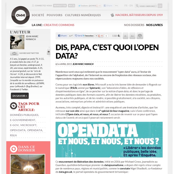 Dis, papa, c’est quoi l’open data?