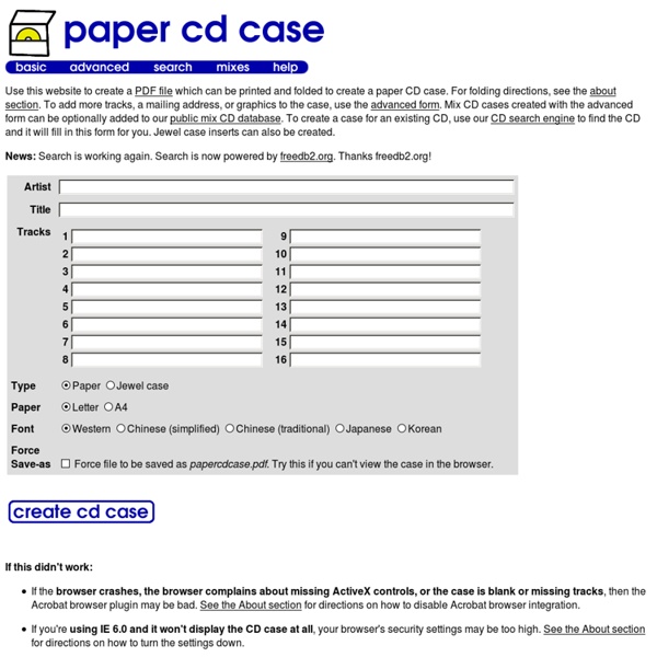 Paper cd case