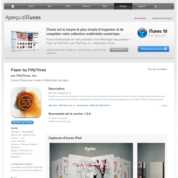 Paper by FiftyThree pour iPhone, iPod touch et iPad dans l’App Store sur iTunes