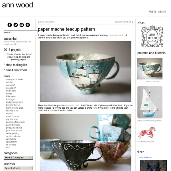 Paper mache teacup pattern & ann wood