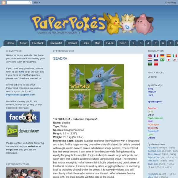 Paperpokés - Pokémon Papercrafts
