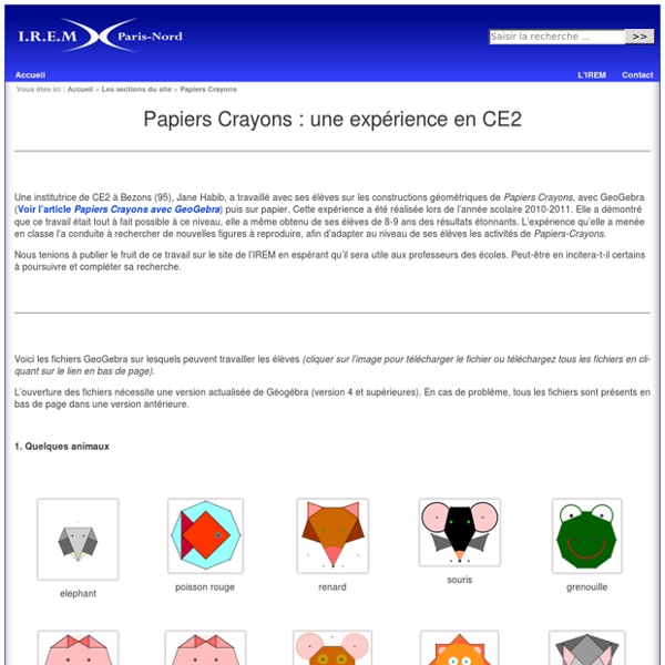 Des jolies constructions à réaliser avec Geogebra