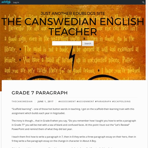 Grade 7 Paragraph – The Canswedian English Teacher