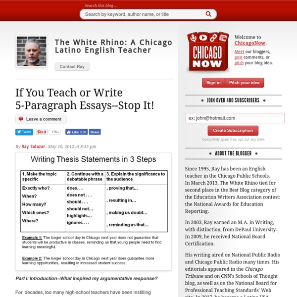 The White Rhino: A Chicago Latino English Teacher