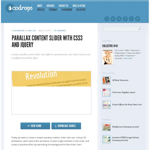 Parallax Content Slider with CSS3 and jQuery