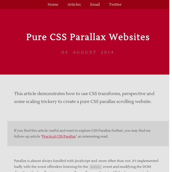 Pure CSS Parallax Websites by Keith Clark