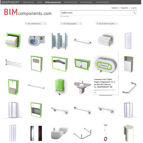 Free parametric BIM Models of "bathroom" in GDL, 3DS, DWG and DXF formats