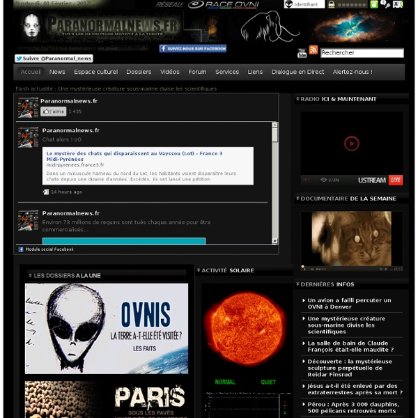 Paranormalnews.fr - Ufologie et Phénomènes mystérieux