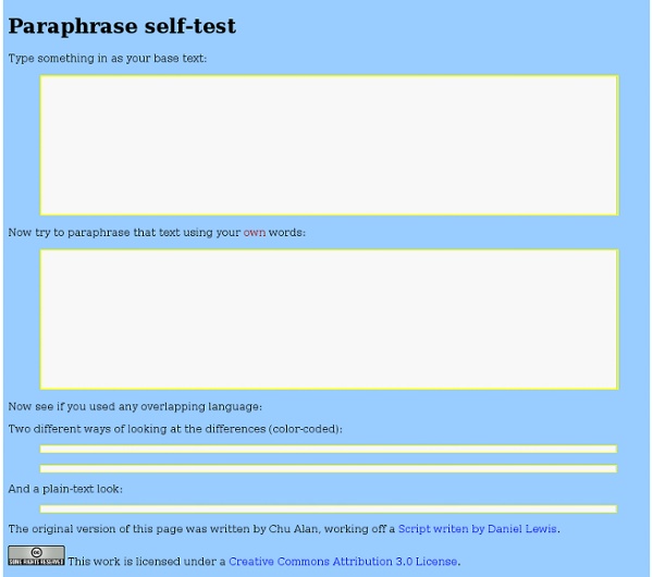 Paraphrasing tool