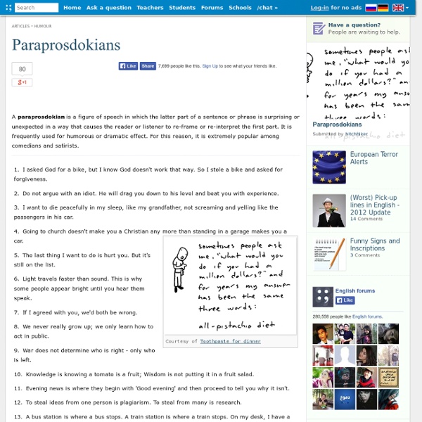 Paraprosdokians - 37 Examples