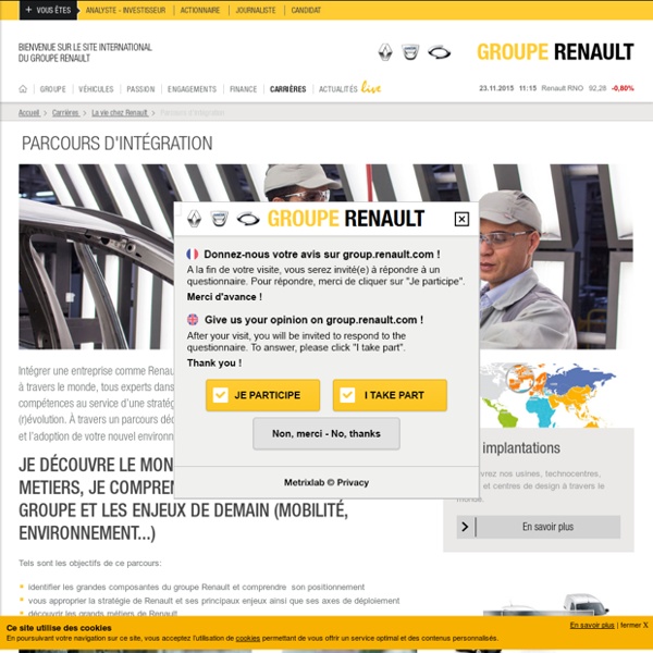 Parcours d’intégration des nouveaux salariés Renault