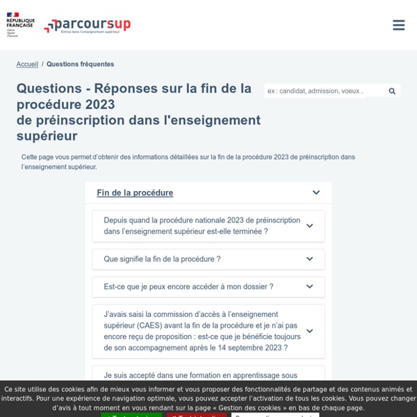 Parcoursup - Questions fréquentes