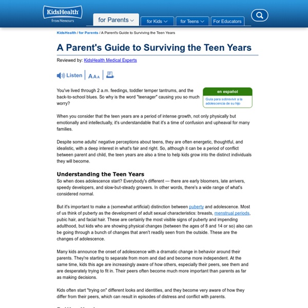 A Parent's Guide to Surviving the Teen Years