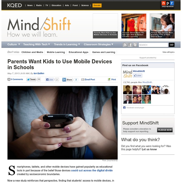 Parents Want Kids to Use Mobile Devices in Schools