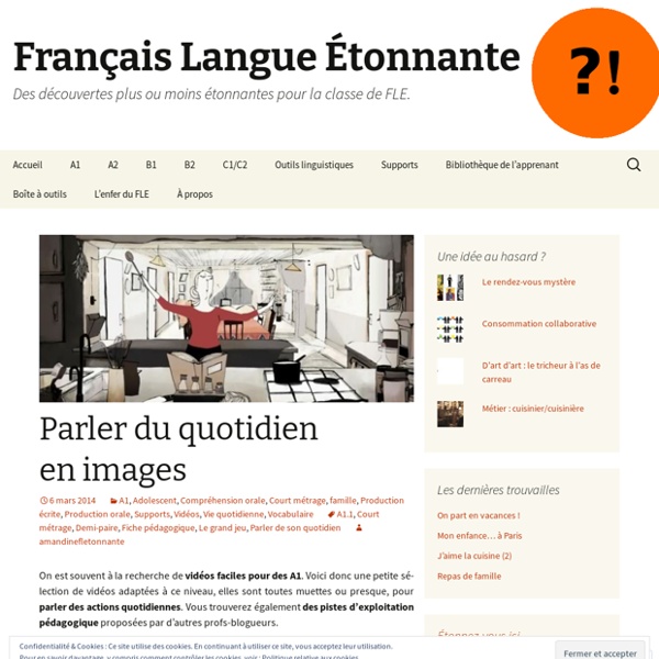 Français Langue Etonnante ?! Parler du quotidien en images