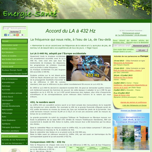 Parlons énergie » Blog Archive » Accord du LA à 432 Hz