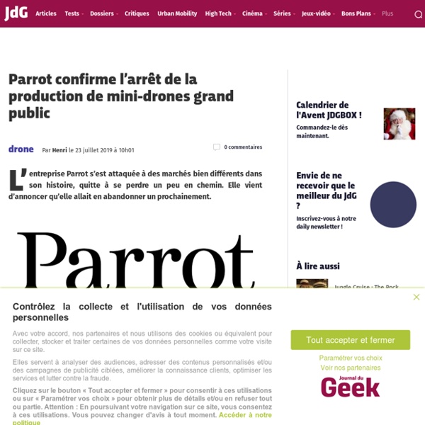Parrot confirme l’arrêt de la production de mini-drones grand public