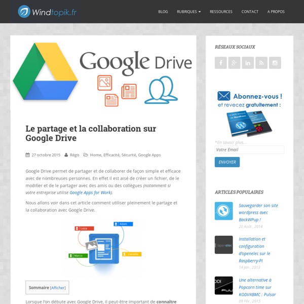 Le partage et la collaboration sur Google Drive