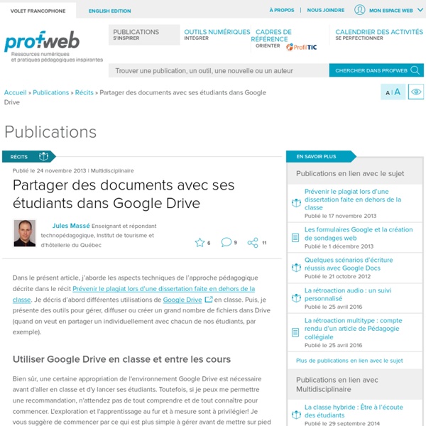 Partager des documents avec ses étudiants dans Google Drive