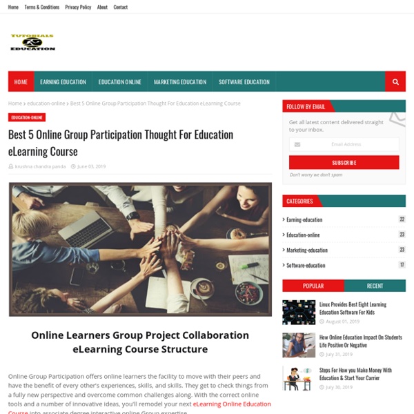 Best 5 Online Group Participation Thought For Education eLearning Course