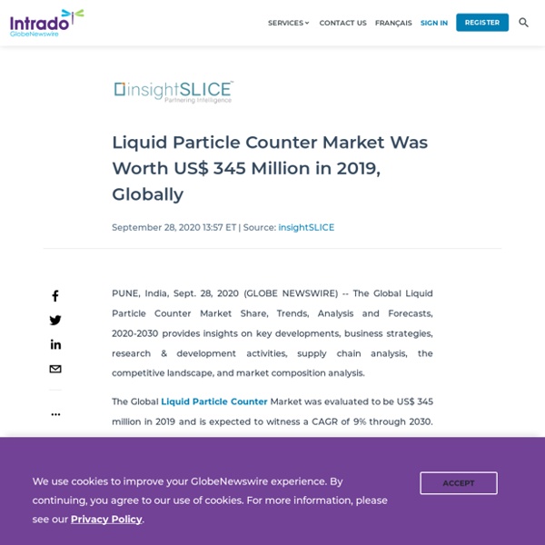 Liquid Particle Counter Market Was Worth US$ 345 Million in 2019, Globally