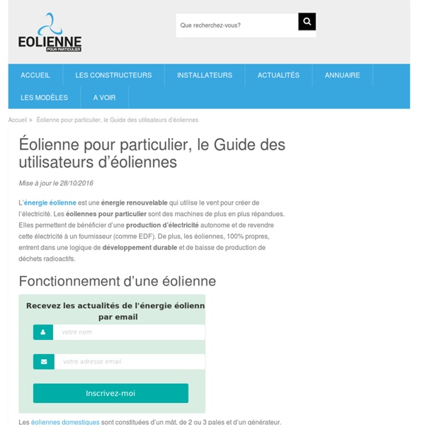 Eolienne pour particulier, le Guide des utilisateurs d'éoliennes