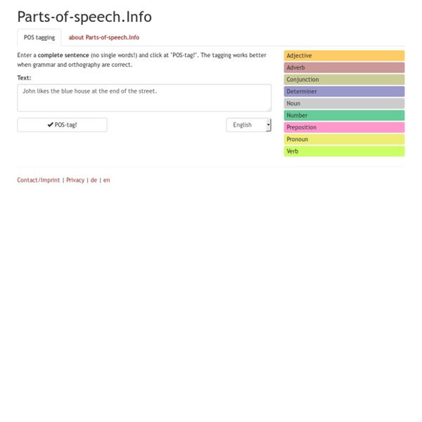 Parts-of-speech.Info - POS tagging online