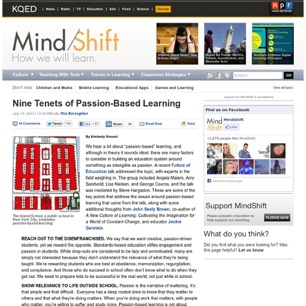 Nine Tenets of Passion-Based Learning