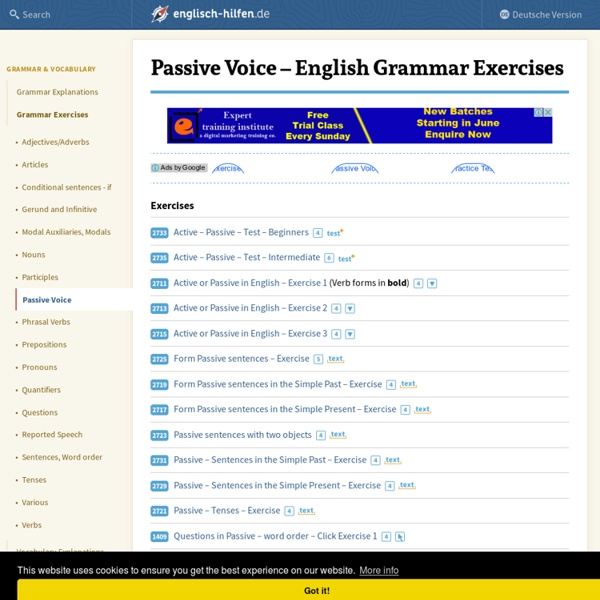 Passive Voice - Learning English - Grammar Exercises