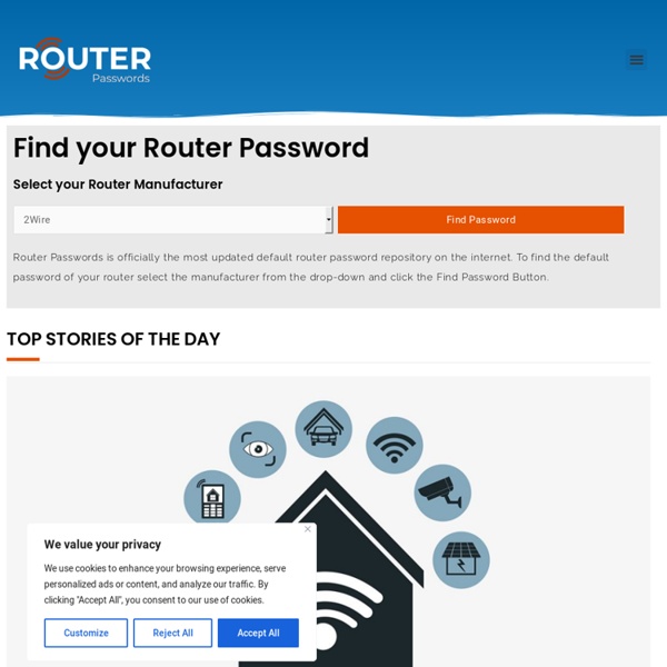 Default Router Passwords - The internets most comprehensive router password database