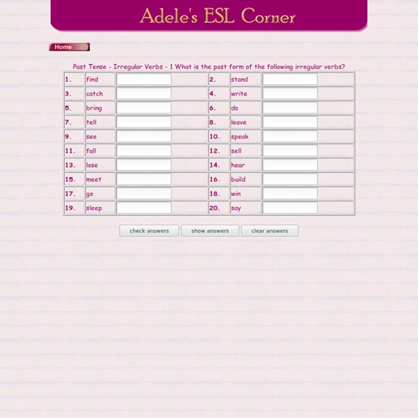 Past Tense - Irregular Verbs