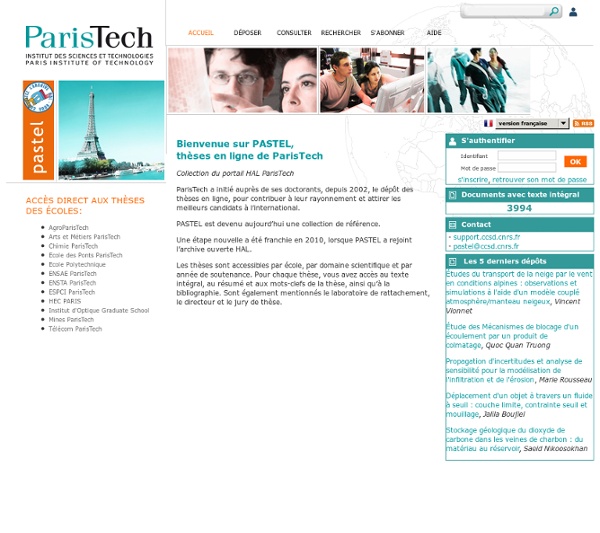 PASTEL : les thèses de Paristech