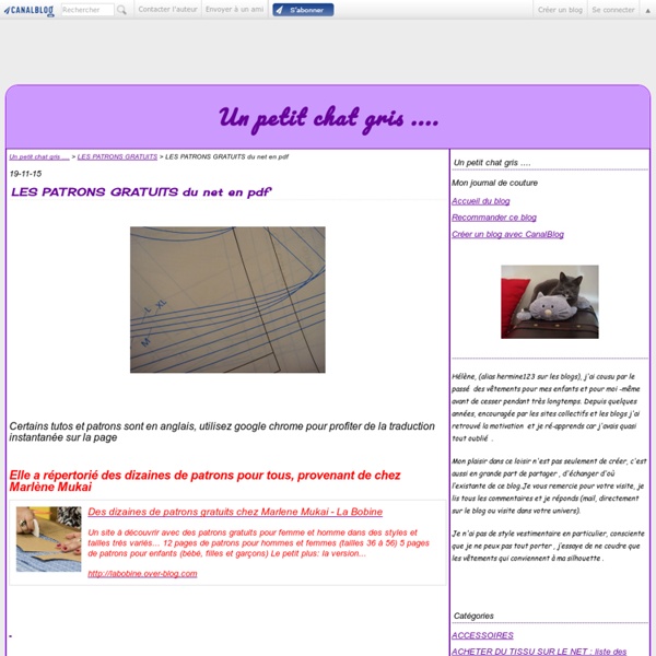 LES PATRONS GRATUITS du net en pdf - Un petit chat gris ....