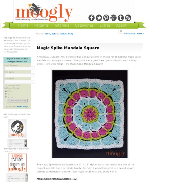 Magic Spike Mandala Square - 12" Afghan Block