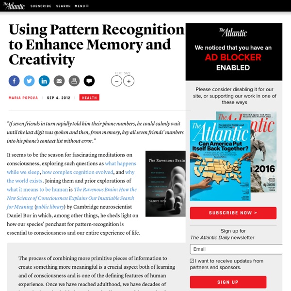 Using Pattern Recognition to Enhance Memory and Creativity - Maria Popova