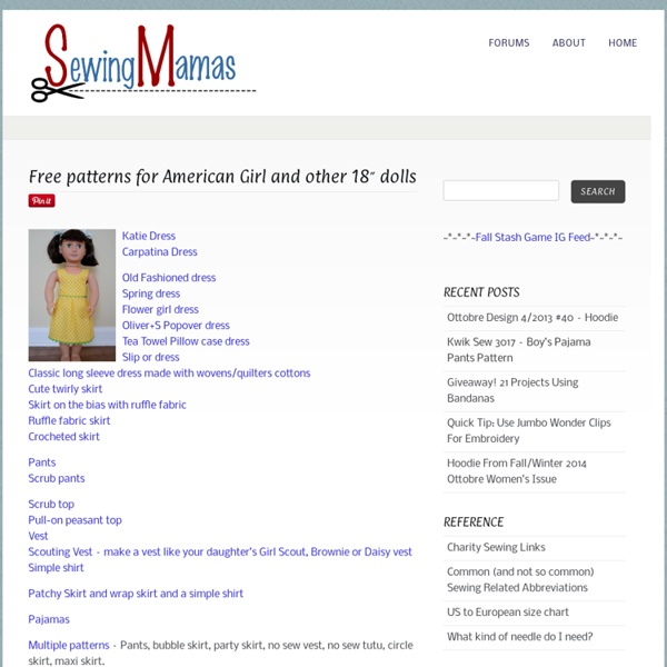 Many Patterns: AG & Other 18″Dolls - Sewing Mamas Blog