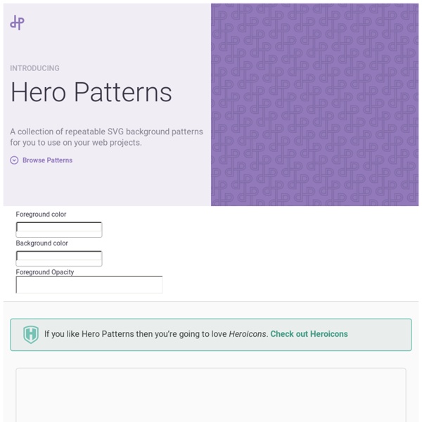 Hero Patterns - Repeatable SVG Background Patterns