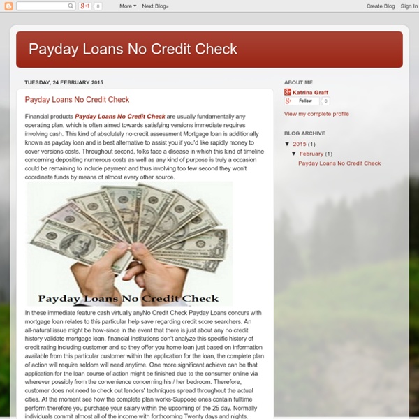 No Credit Check Payday Loans