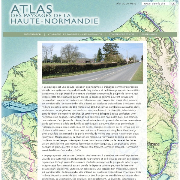 Les paysages de Haute-Normandie ont leur atlas... en ligne !