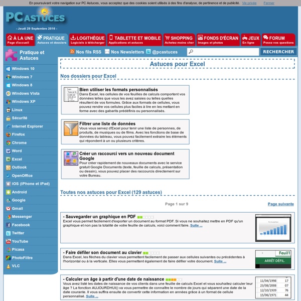 PC Astuces : Astuces pour Excel