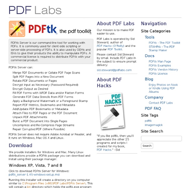 Pdftk - The PDF Toolkit