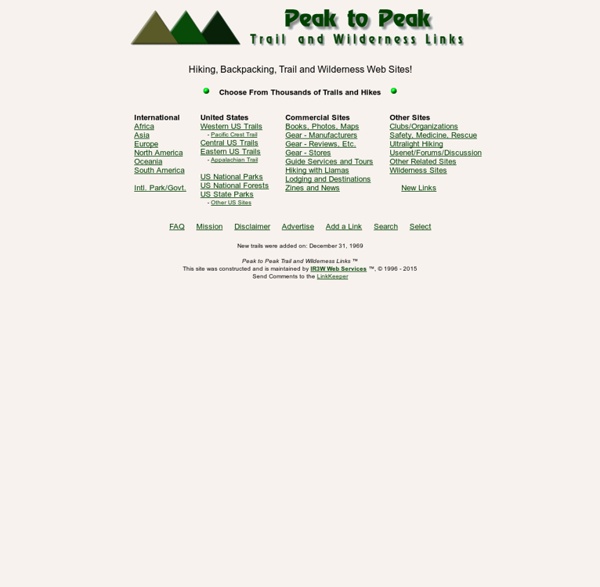 Peak to Peak Trail and Wilderness Links