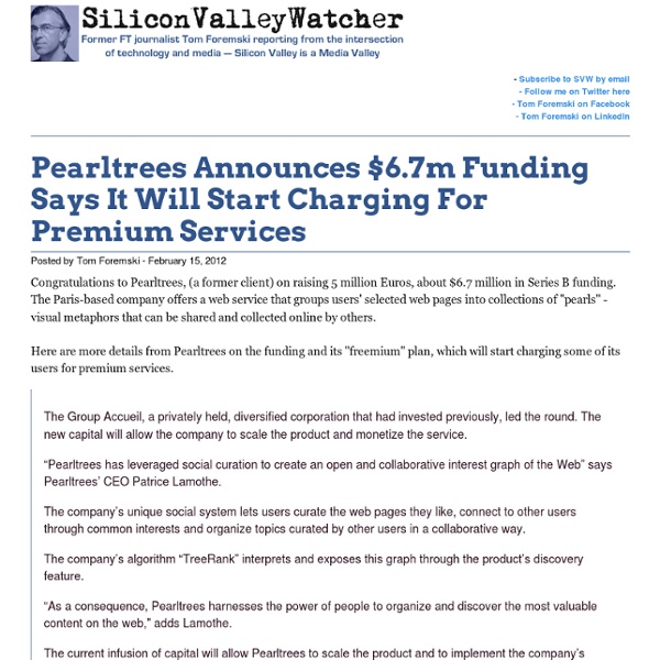 Pearltrees Announces $6.7m Funding Says It Will Start Charging For Premium Services -SVW