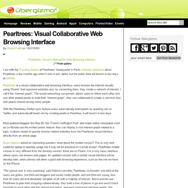 Pearltrees: Visual Collaborative Web Browsing Interface