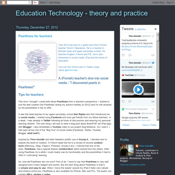 Education Technology - theory and practice: Pearltrees for teachers