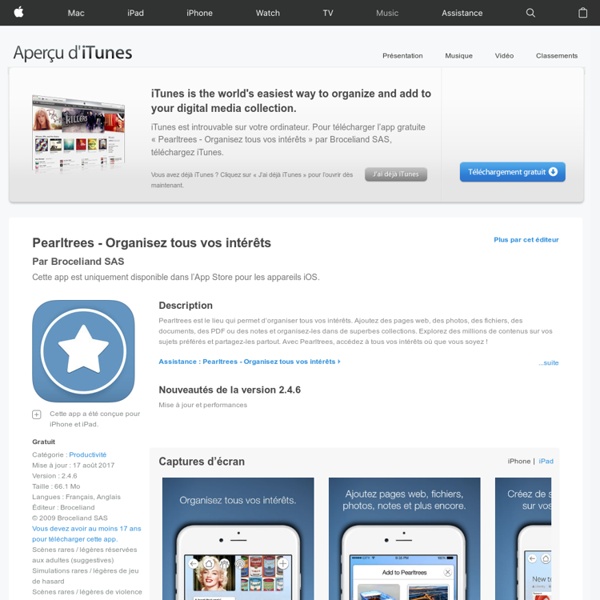 Pearltrees sur iPhone, iPad
