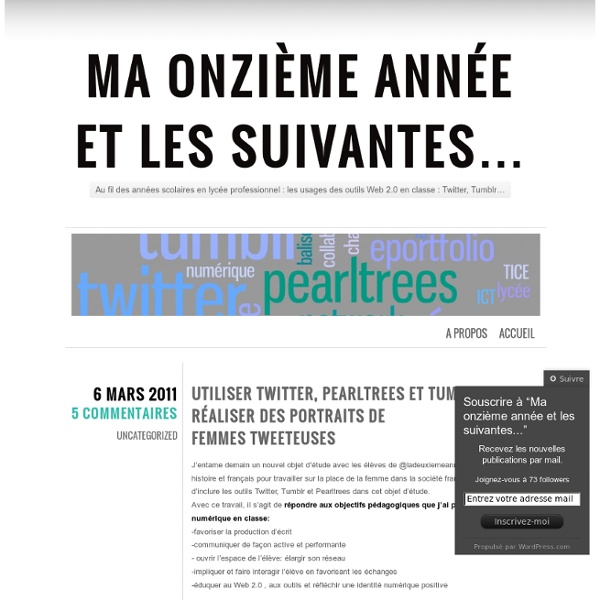 Utiliser Twitter, Pearltrees et Tumblr pour réaliser des portraits de femmes tweeteuses