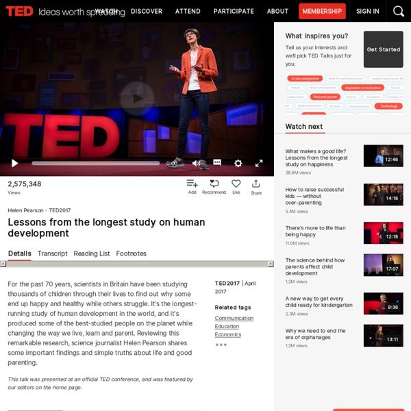 Helen Pearson Lessons from the longest study on human development