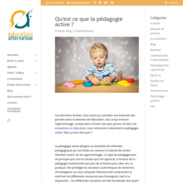 Qu’est ce que la pédagogie active ? - educationalternative.fr