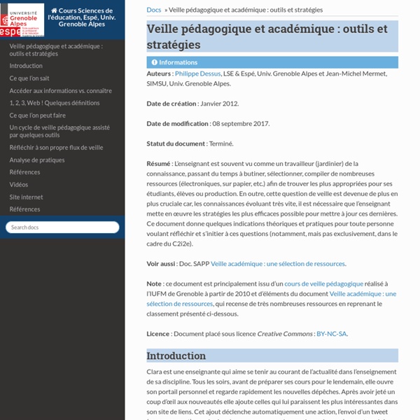 Veille pédagogique et académique/ Outils et stratégies (IUFM Grenoble)